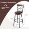 Costway Set of 2 24/30 Inch Adjustable Swivel Barstools Metal Dining Chairs Black&Brown